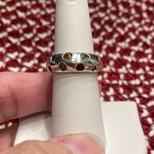 Fun Sterling Silver Ring with Multicolor Gemstones